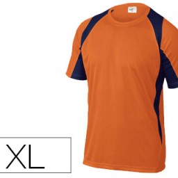 Camiseta manga corta cuello redondo color naranja-marino talla XL